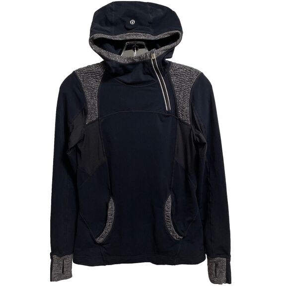 Lululemon 4 Run Alpine Pullover Hoodie Active Dark Navy Gray Long Sleeve Top - Picture 2 of 9